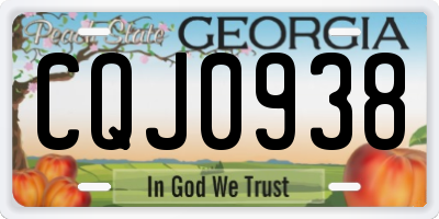 GA license plate CQJ0938