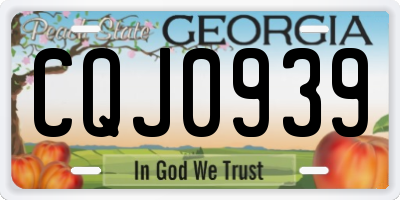 GA license plate CQJ0939