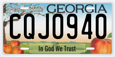 GA license plate CQJ0940