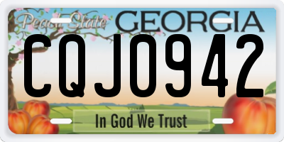 GA license plate CQJ0942