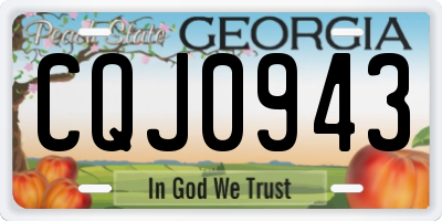 GA license plate CQJ0943