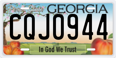 GA license plate CQJ0944