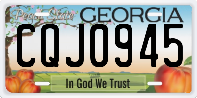GA license plate CQJ0945