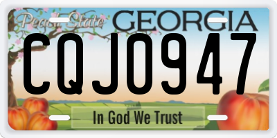 GA license plate CQJ0947