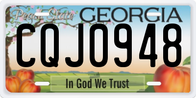 GA license plate CQJ0948