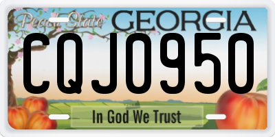 GA license plate CQJ0950