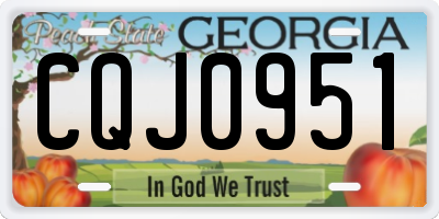 GA license plate CQJ0951