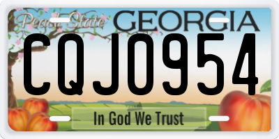 GA license plate CQJ0954