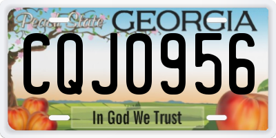 GA license plate CQJ0956