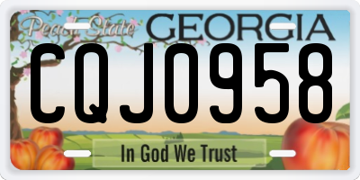 GA license plate CQJ0958