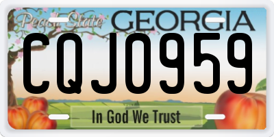 GA license plate CQJ0959