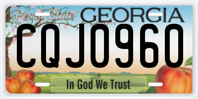 GA license plate CQJ0960