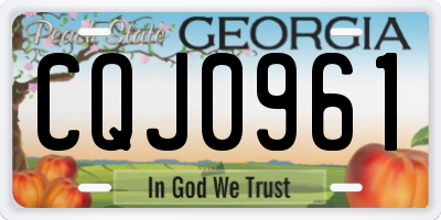 GA license plate CQJ0961