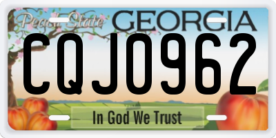 GA license plate CQJ0962