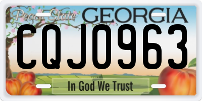 GA license plate CQJ0963