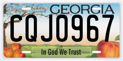 GA license plate CQJ0967