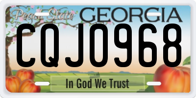 GA license plate CQJ0968