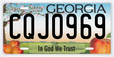 GA license plate CQJ0969