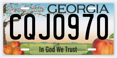 GA license plate CQJ0970