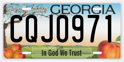 GA license plate CQJ0971