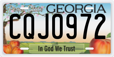 GA license plate CQJ0972