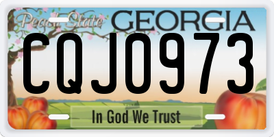 GA license plate CQJ0973