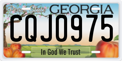 GA license plate CQJ0975