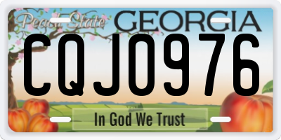 GA license plate CQJ0976