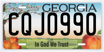 GA license plate CQJ0990