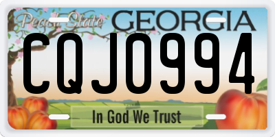 GA license plate CQJ0994