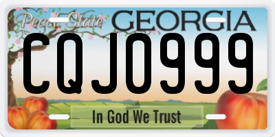 GA license plate CQJ0999