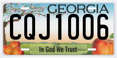 GA license plate CQJ1006