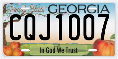 GA license plate CQJ1007