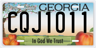GA license plate CQJ1011