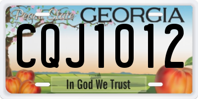 GA license plate CQJ1012