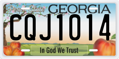GA license plate CQJ1014