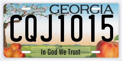GA license plate CQJ1015
