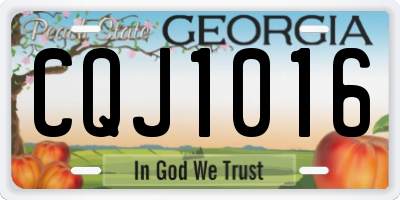 GA license plate CQJ1016