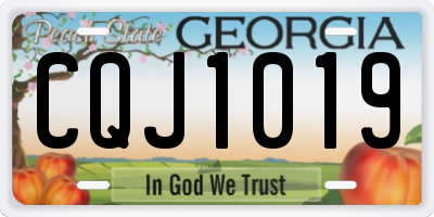 GA license plate CQJ1019