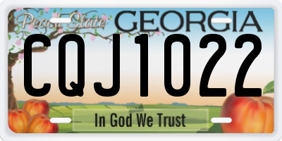 GA license plate CQJ1022