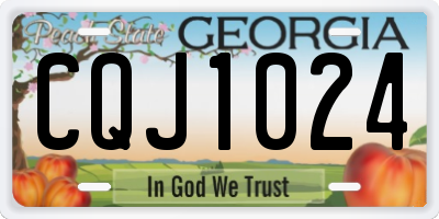 GA license plate CQJ1024