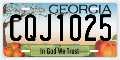 GA license plate CQJ1025