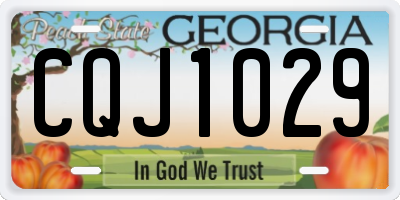 GA license plate CQJ1029