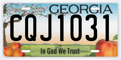 GA license plate CQJ1031