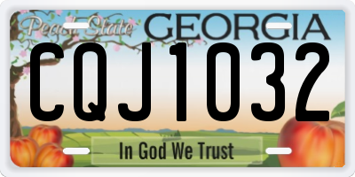 GA license plate CQJ1032