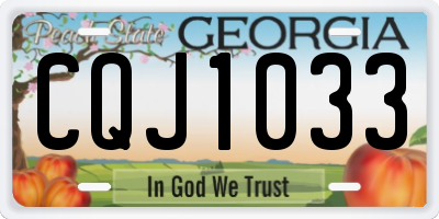 GA license plate CQJ1033