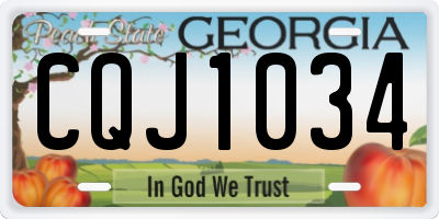 GA license plate CQJ1034