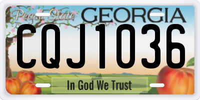GA license plate CQJ1036