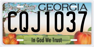 GA license plate CQJ1037
