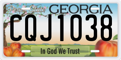 GA license plate CQJ1038